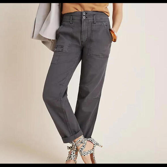 ANTHROPOLOGIE gray paperboy low rise y2k style pants - Picture 1 of 9